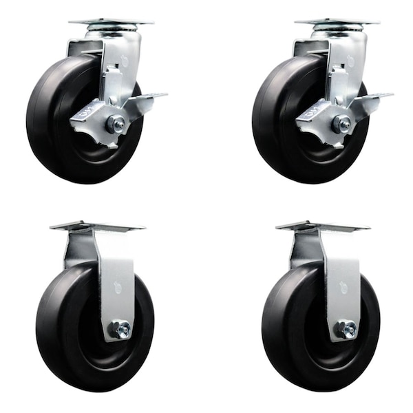 Service Caster Tool Box Caster Wheel Set 6'' Polyolefin Swivel Casters, 4PK TOOL-SCC-20S620-POB-TLB-2-R-2 - main